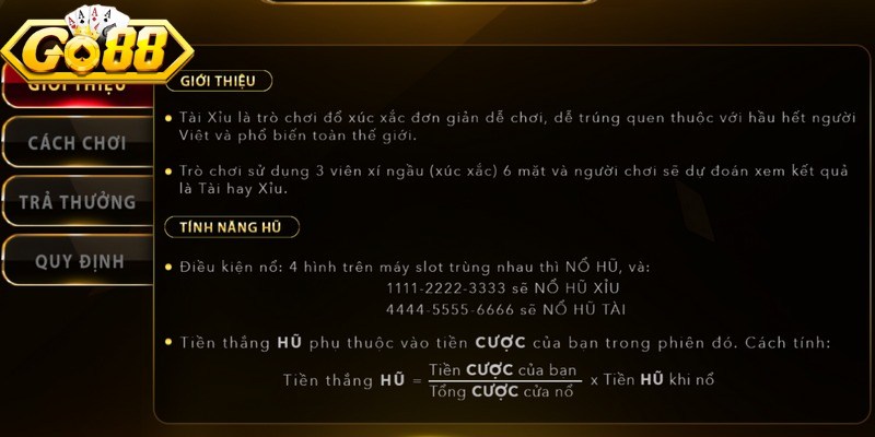 Luật chơi tài xỉu Go88 cơ bản cho anh em 