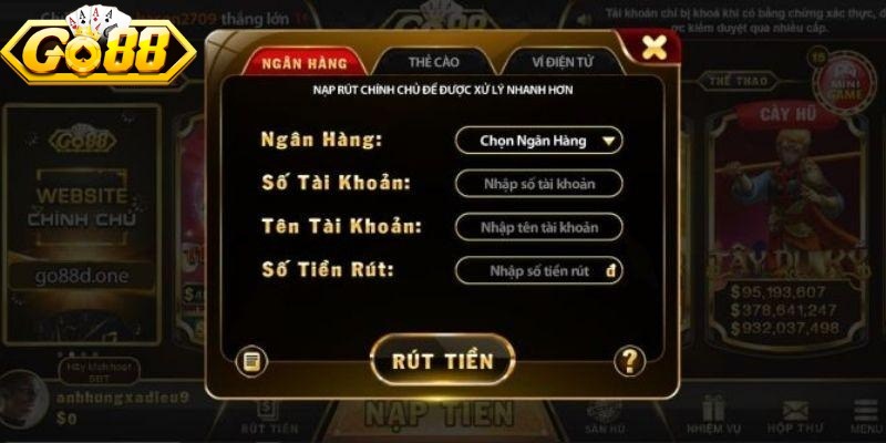 Hướng dẫn chi tiết các bước rút tiền Go88 nhanh chóng