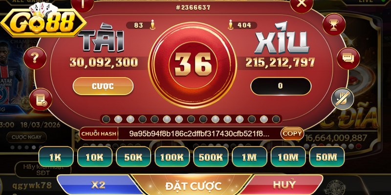 Tài xỉu chẵn lẻ Go88 là biến thể nâng cấp của trò xúc xắc truyền thống